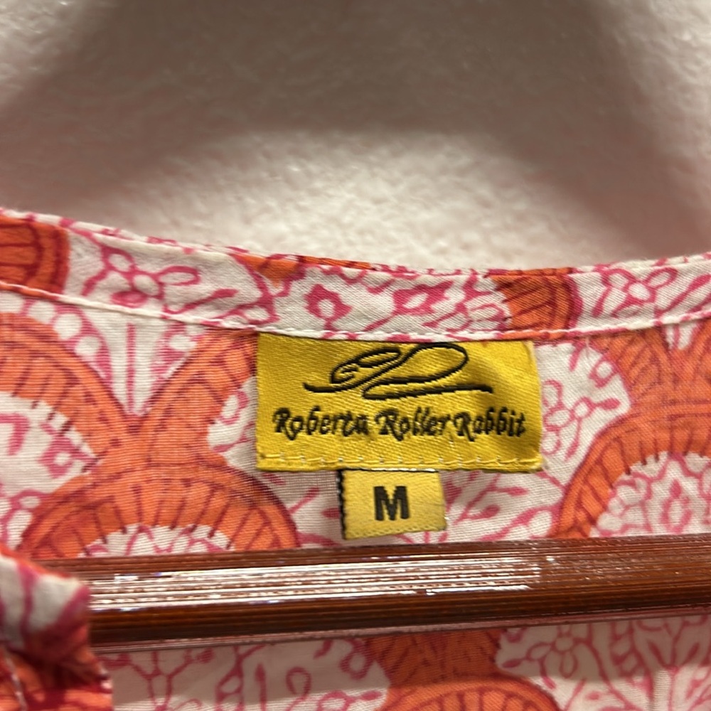 Roberta Roller Rabbit Tunic Orange Red Medium - image 2